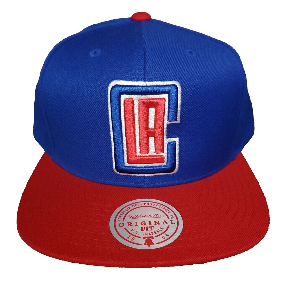 LA Clippers Mitchell & Ness NBA Snapback Cap Hat 3D Logo Blue Red NWT
